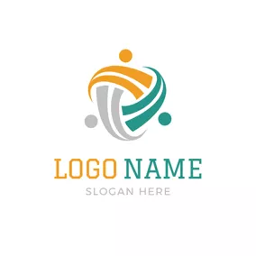 Child Logo Abstract Shape and Family logo design