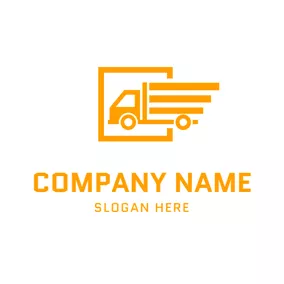 Deliver Logo Abstract Square and Truck logo design