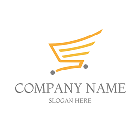 Market Logo Abstract Trolley Online Shopping logo design