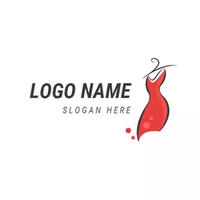Clothes Logo Abstract Wind and Red Skirt logo design
