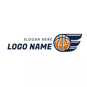 籃球Logo Abstract Wing and Basketball logo design