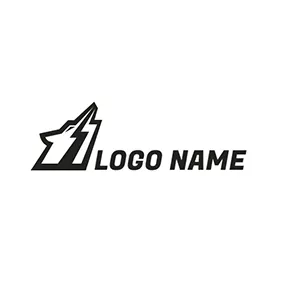 Logo Du Loup Abstract Wolf Head Lightning logo design