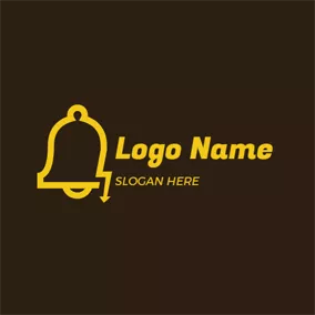 Drawing Logo Abstract Yellow Bell Icon logo design