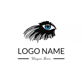 Eye Logo Art Freehand and Eyelash logo design