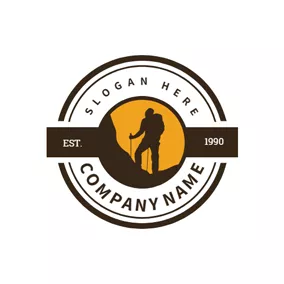 Journey Logo Badge and Climber Icon logo design