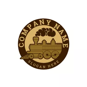 Logótipo De Comboio Badge and Retro Train logo design