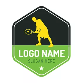 Logótipo Ténis Badge and Tennis Player logo design