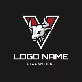 奶牛 Logo Badge and White Bull logo design