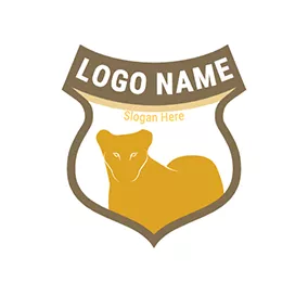 Logotipo De Insignia Badge Cool Lioness Outline logo design