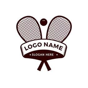 Logotipo De Insignia Badge Squash Racket Ball logo design