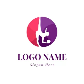 Dance Studio Logo Ball and Gymnastics Athlete logo design