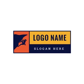 Black Logo Banner and Brave Mountain Climber logo design
