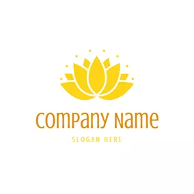 Logo Du Lotus Beautiful Yellow Lotus Flower logo design