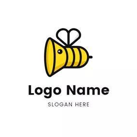 Logotipo De Abeja Bee Shape and Speaker logo design