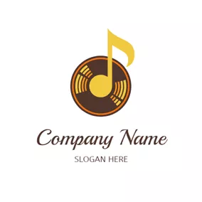Entertainment Logo Big Note and Colorful CD logo design