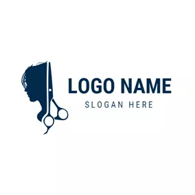 Female Logo Big Scissor and Beautiful Mode logo design