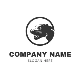 Gang Logo Black and White Cougar Head logo design