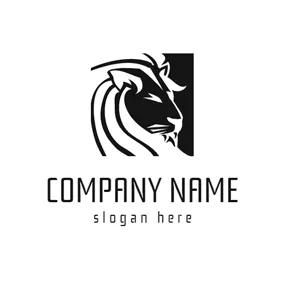 鱷魚Logo Black and White Lion logo design