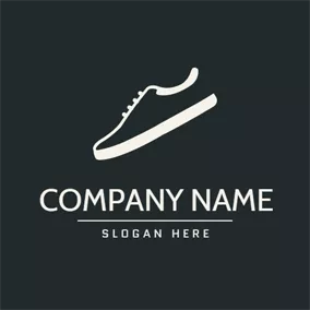 Drawing Logo Black and White Sneaker Shoe logo design