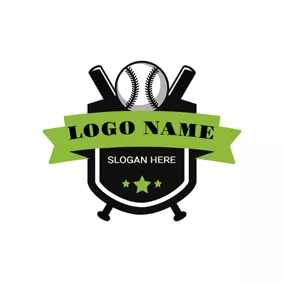 Tournament Logo Black Badge and Softball logo design