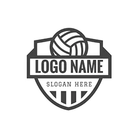 Outline Logo Black Badge and Volleyball logo design