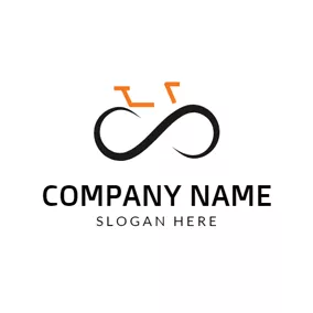 Curve Logo Black Curve and Abstract Bicycle logo design