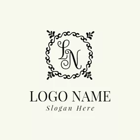 Curve Logo Black Decoration and Abstract Letter logo design
