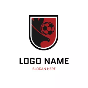 Badge Logo Black Eagle and Football logo design