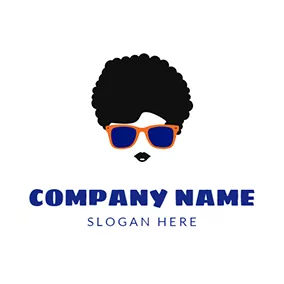 3D Logo Black Glasses and Hipster Man logo design
