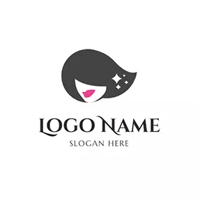 ヘアロゴ Black Hair Shiny Mode logo design
