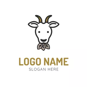 Graphic Logo Black Leaf and White Goat logo design