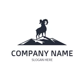 Graphic Logo Black Mountain and Goat logo design