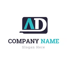 Advertising Logo Black Rectangle and Creative Letter logo design