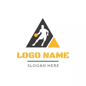 Logótipo De Exercício Black Triangle and White Hoopster logo design