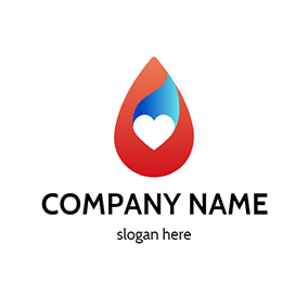 Gradient Logo Blood Heart Overlay Simple logo design