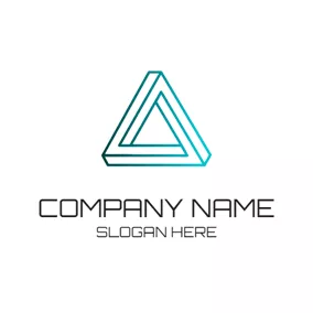 Casual Logo Blue 3D Triangle logo design