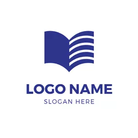 Logótipo De Editora Blue and White Book logo design