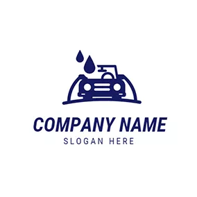 Logotipo De Goteo Blue and White Car Wash logo design