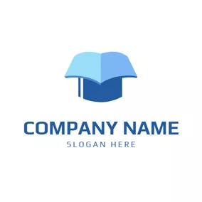 Hat Logo Blue Book and Trencher Cap logo design