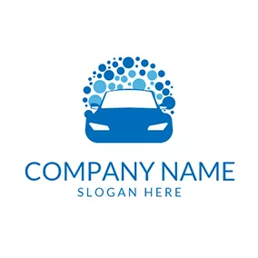 Automotive Logo Blue Bubble and Car Wash logo design