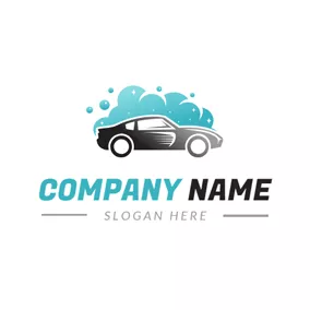 Drive Logo Blue Bubble and Car logo design