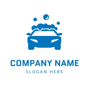 クリーナーのロゴ Blue Bubble Car Wash logo design