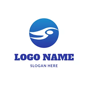 Logótipo De Natação Blue Circle Water and Swimming logo design