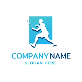 Graphic Logo Blue Frame and Sportsman logo design