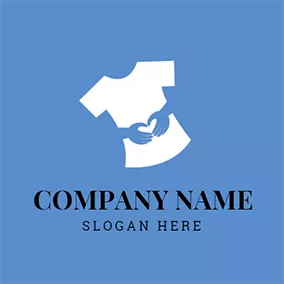 Graphic Logo Blue Hand and White T Shirt logo design