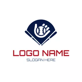 Logo Du Baseball Blue Sector and Baseball logo design