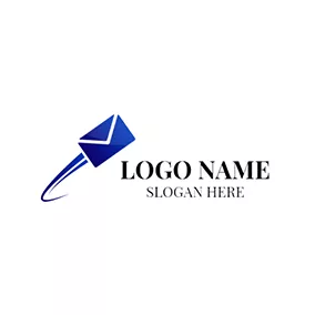 Graphic Logo Blue Speed and Envelope logo design