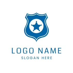 Logo De La Police Blue Star Police Badge logo design
