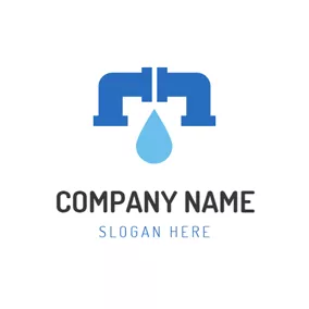 Logótipo De Gota Blue Tap and Clean Drop logo design