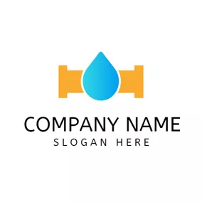 Logótipo De água Blue Water Drop and Plumbing logo design